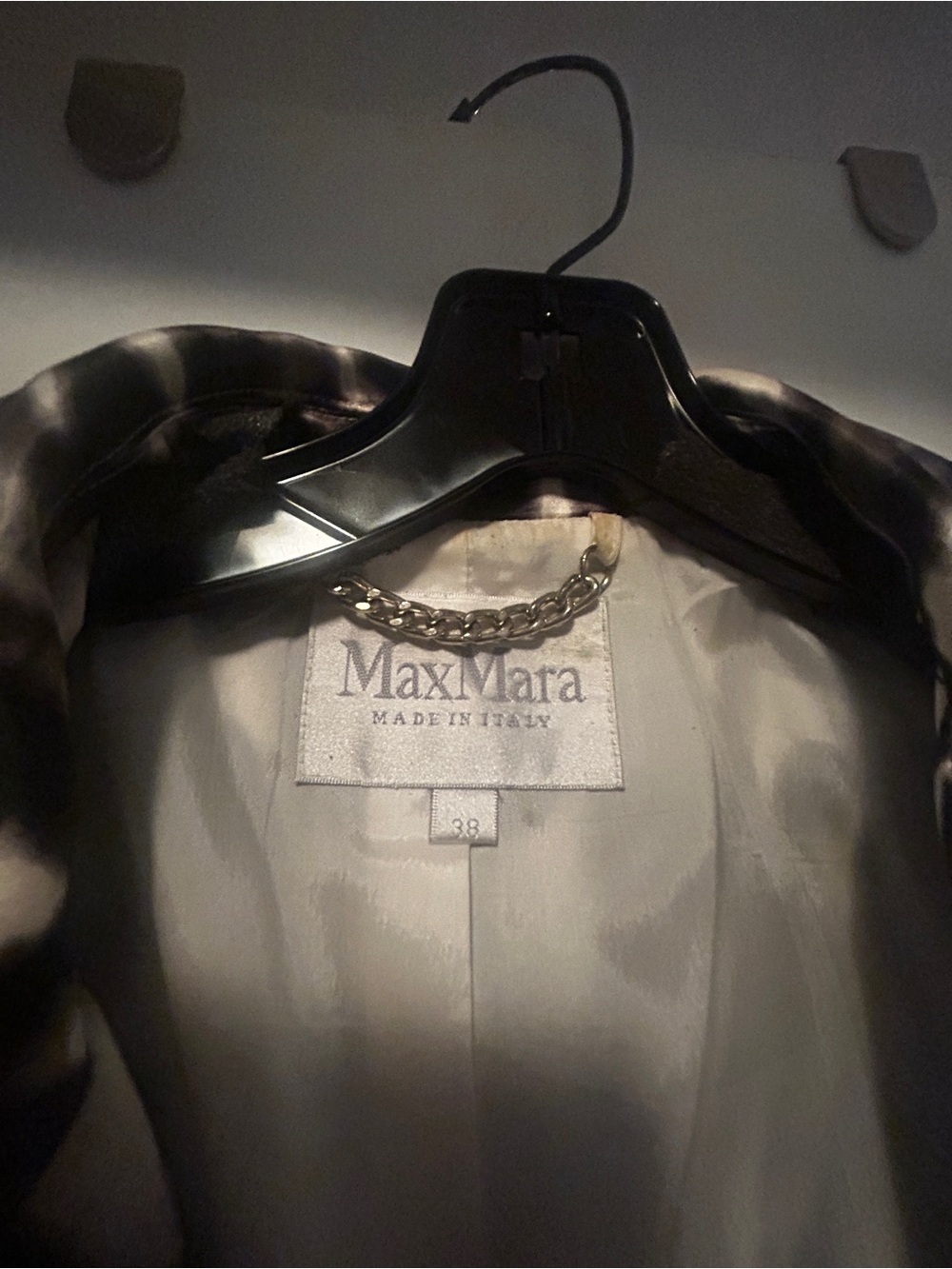 MaxMara Black Trench Coat with Chain Detail